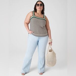 NWOT Lane Bryant 14/16 Striped Stitch Knit Sweater Tank Top